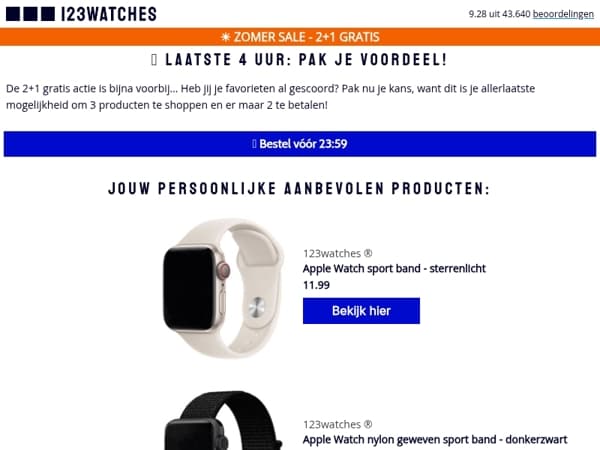 ⏰ NOG 4 uur! 2+1 actie eindigt vanavond