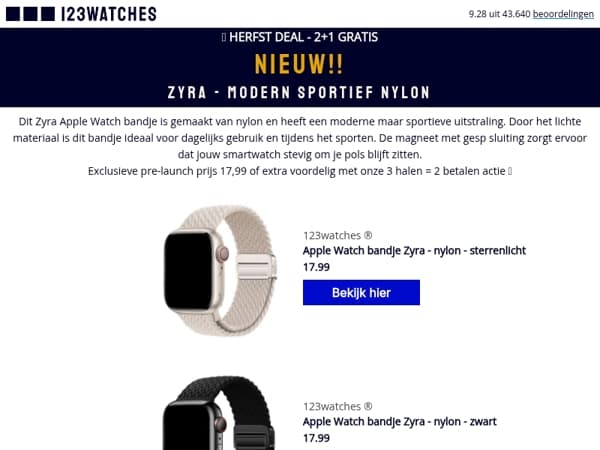 ✨ Nieuw: Zyra - Modern Sportief Nylon voor de Apple Watch