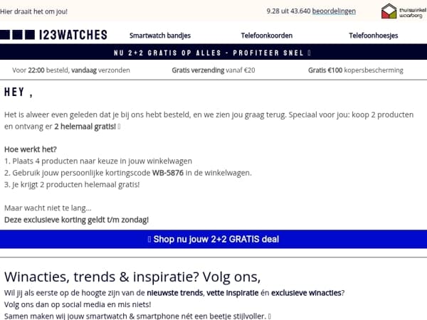 Speciaal voor jou : 2+2 GRATIS op alles!