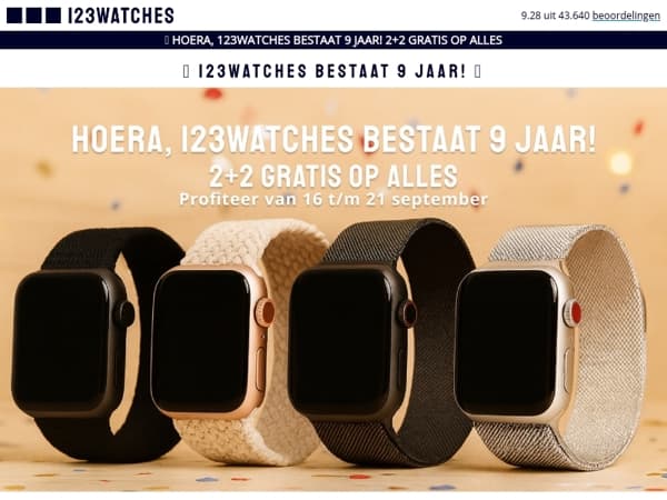 🎉 We bestaan 9 jaar – vier dit mee met 2+2 gratis!