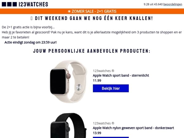 🎉 Laatste kans: dit weekend nog 2+1 gratis!