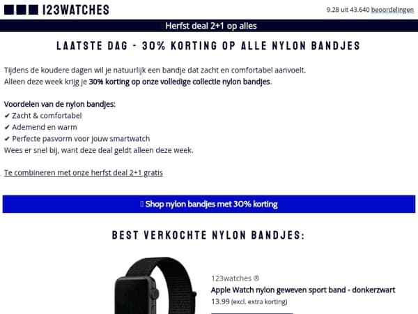 ⏰ Laatste dag, 30% korting op onze weekdeal!