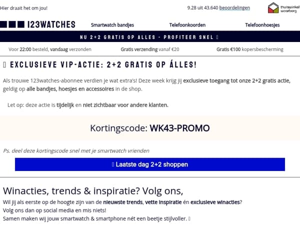 ⏰ Laatste kans: vanavond eindigt 2+2 GRATIS!
