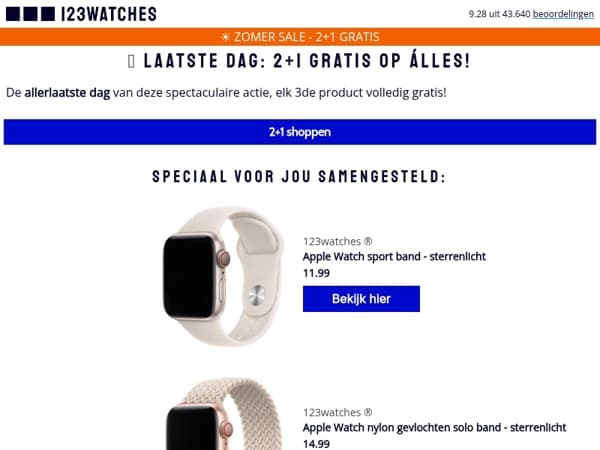 ⏰ Laatste dag: 2+1 gratis op álles!