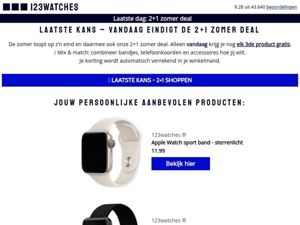 ⏰ Laatste kans, vandaag eindigt de 2+1 zomer deal