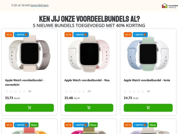 40% KORTING OP ALLE VOORDEELBUNDELS  