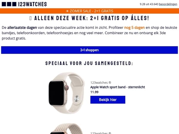 🎉 Alleen deze week: 2+1 gratis op álles!