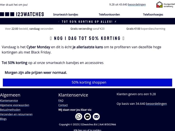 ⚡ Cyber Monday: laatste dag 50% korting
