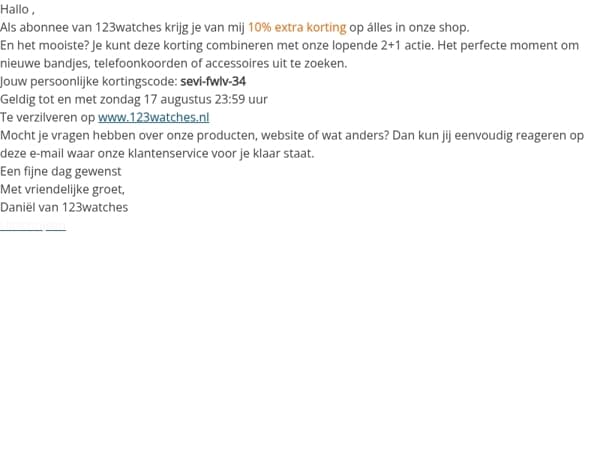 Jouw persoonlijke kortingscode 