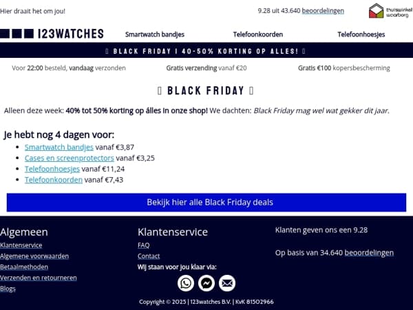 ⏰ Nog 4 dagen! tot 50% Black Friday korting op alles!