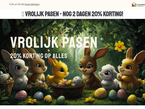 🐰VROLIJK PASEN - nog 2 dagen 20% korting!