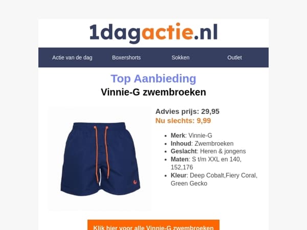 Vinnie-G zwembroek NU slechts €9,99! 🔥