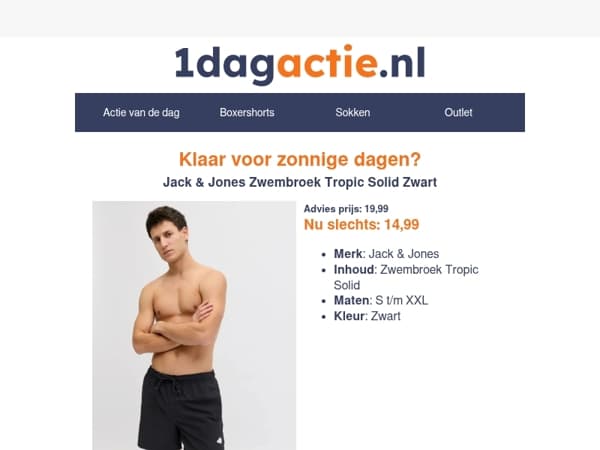 🌴 Jack & Jones zwembroek nu €14,99
