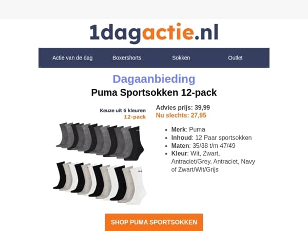Topdeal: 12 paar Puma sportsokken voor een scherpe prijs🔥