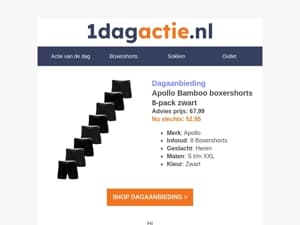 Zacht, ademend, duurzaam... Ontdek de Apollo Bamboo boxers voor maar €52,95 🌿