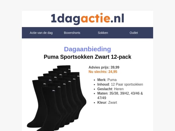 Topdeal: 12 paar Puma sportsokken voor een scherpe prijs🔥