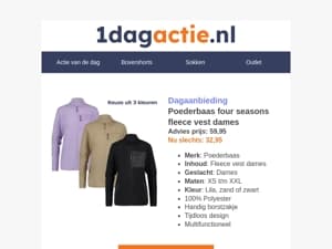 45% korting op Poederbaas fleece vesten voor dames