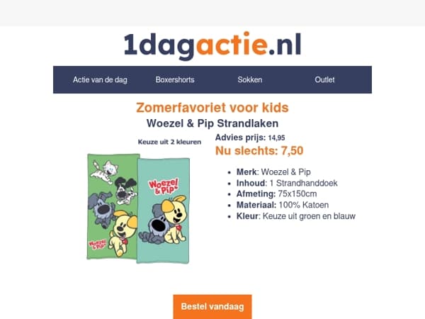 ☀️ Woezel & Pip Strandlaken nu voor maar €7,50