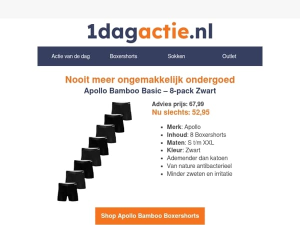 €15 korting op Apollo Bamboo (8-pack)🩳