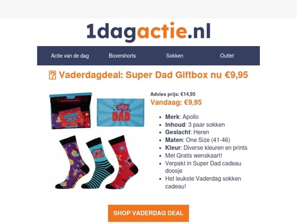 🎁 Vaderdagdeal: Super Dad Sokken Giftbox nu €9,95 .