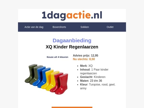 XQ Kinder Regenlaarzen slechts 8,50☔