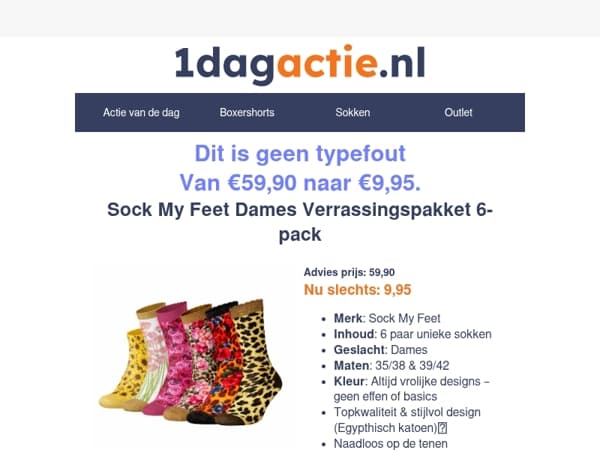 Beste €9,95 die je vandaag uitgeeft📢 Sock My Feet sokken