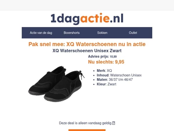 Alleen vandaag XQ Waterschoenen nu €9,95☀️