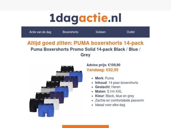 Mis dit niet: 14 PUMA boxers voor €82,95🔥