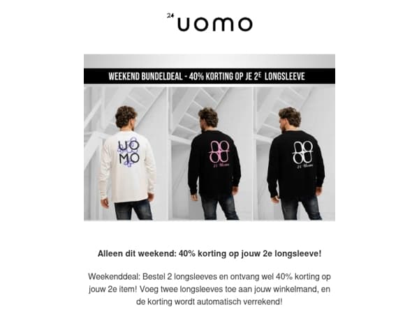 🤑WEEKENDDEAL! 40% korting op jouw 2e longsleeve!🤑