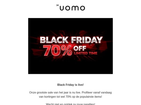Black Friday - Onze grootste SALE van het jaar is live!