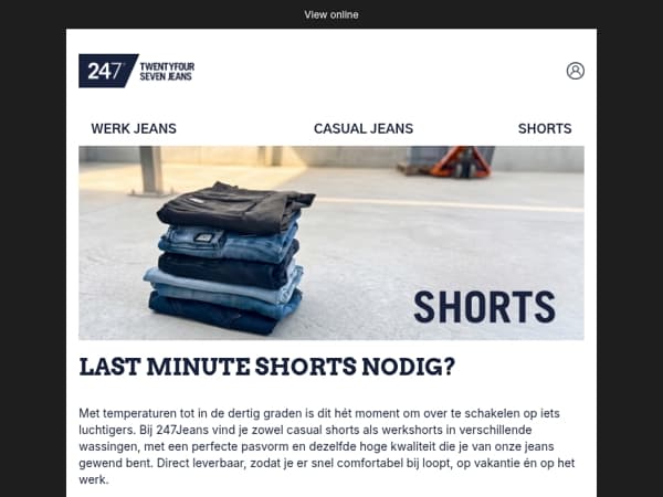 Casual & werkshorts, perfecte pasvorm, snel in huis.