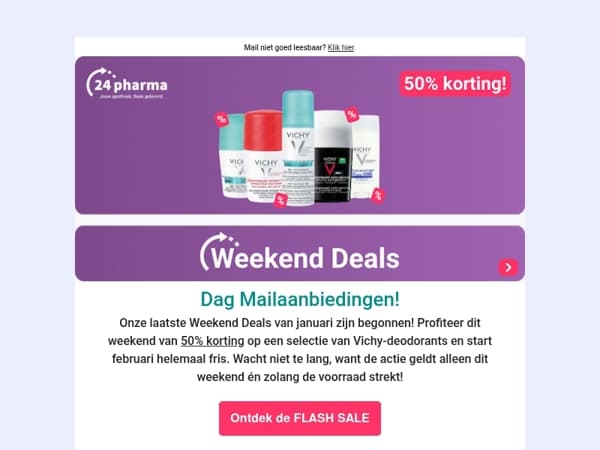 ❗FLASH SALE: 50% korting op Vichy Deodorants❗