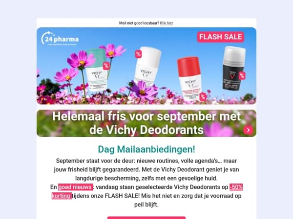 ❗FLASH SALE op Vichy Deodorants!