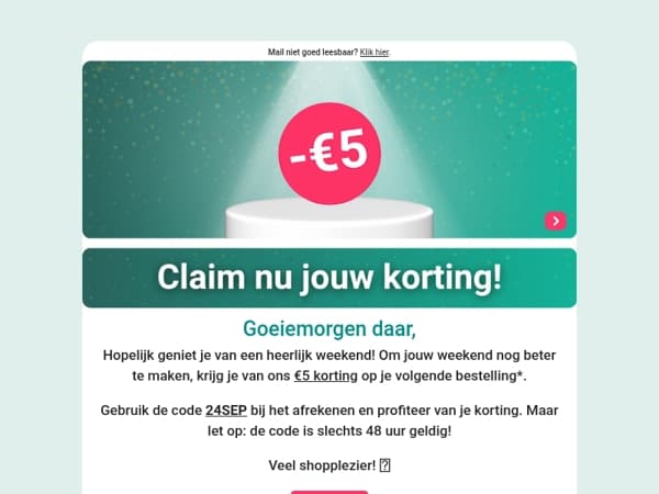 Mis jouw €5 korting niet! 🤩