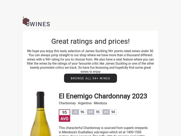 James Suckling 94+ Points under 50🍷