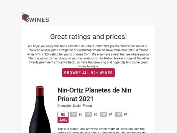 Robert Parker 92+ Points Wines under 50 🍷