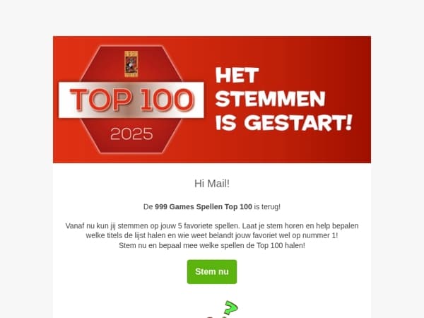 📣 Stem nu voor de 999 Games Spellen Top 100!