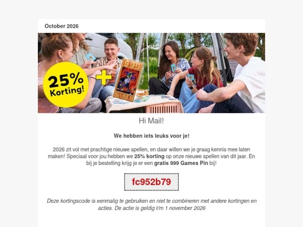25% korting op onze nieuwe spellen! 🎲