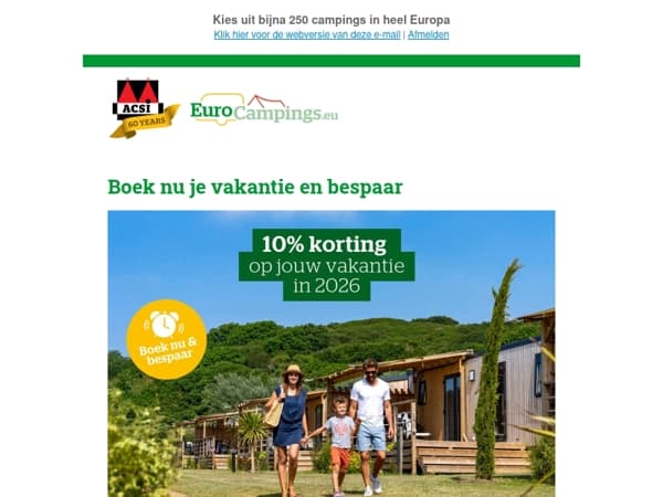 Alleen in januari: 10% vroegboekkorting