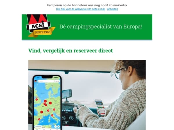 Probeer onze kampeerapp nu 3 dagen gratis