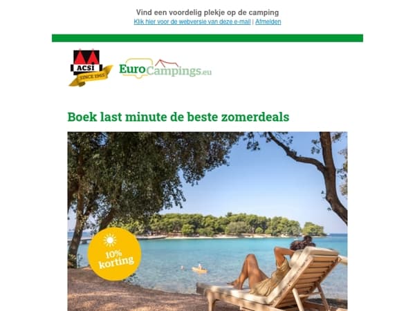 Boek nu je zomervakantie met 10% korting