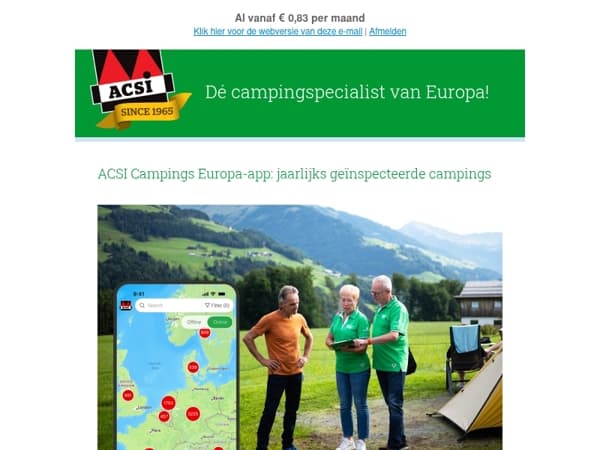 Altijd betrouwbare informatie in de ACSI Campings Europa-app
