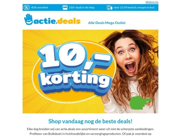 Jouw € 10,- korting staat klaar...
