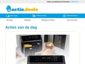 Dubbele Airfryer | Zweefparasol XXL | Pierre Cardin Herenpolo | Robotstofzuiger met dweilfunctie | LED Batten