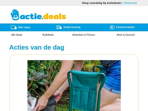 Tuinkruk met opbergvak | Sun Vaatwastabletten | Lazy Dekbed Antraciet/Zwart | Warmtekussen | Nature Clean Dekbed