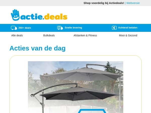 Zweefparasol XXL | Lazy Dekbed pastel | My Cloudy Dream Kussen | Mario Russo Wave Jacket | Slimme infraroodheater