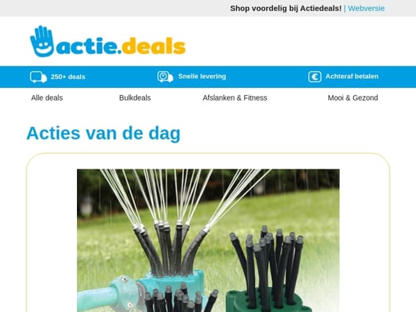 Flexi Point Sproeier Set | XXL Zweefparasol | Gordijnen verduisterend | All-in-One Soundbar | Solarlamp Atlanta