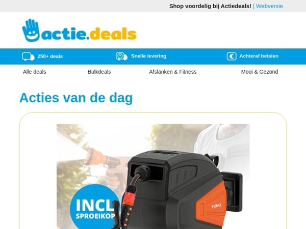 Wandslanghaspel + tuinslag | Stoomreiniger | LED Batten | Waterdichte Solar Lamp | Ariel All-In-One Pods 140 stuks