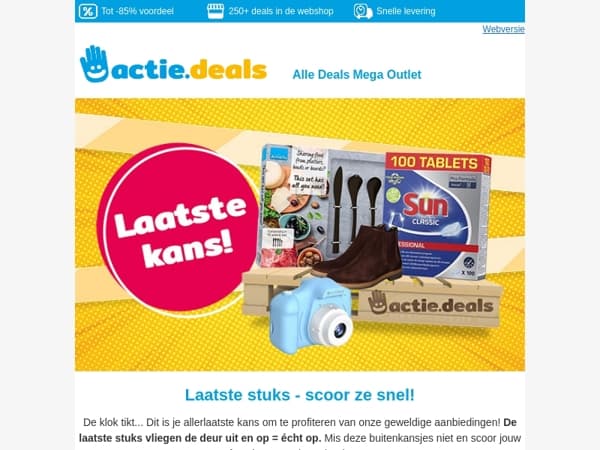 Laatste kans! Grijp de laatste stuks van onze topaanbiedingen