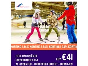 Kom een dag skiën of snowboarden bij Alpincenter🎿